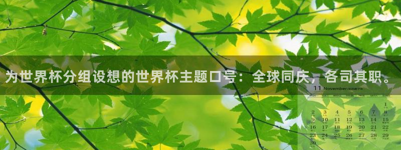 世界杯足球直播：为世界杯分组设想的世界杯主题口号：全球同庆，各司其职。